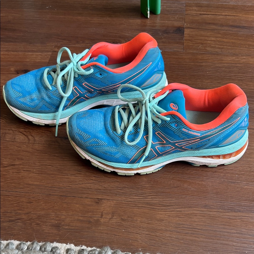 ASICS Women's Vibrant Blue and Coral Athletic Shoes